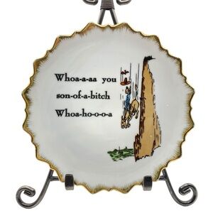 Vintage W.N. Co Ceramics Cartoon "Whoa You SOB" Decorative Plate